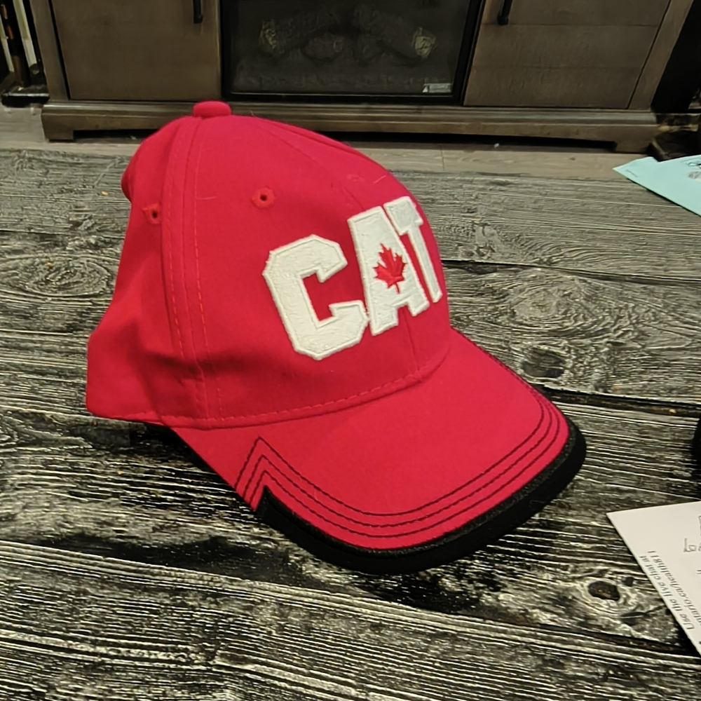 Caterpillar Red Cap with Black Accents